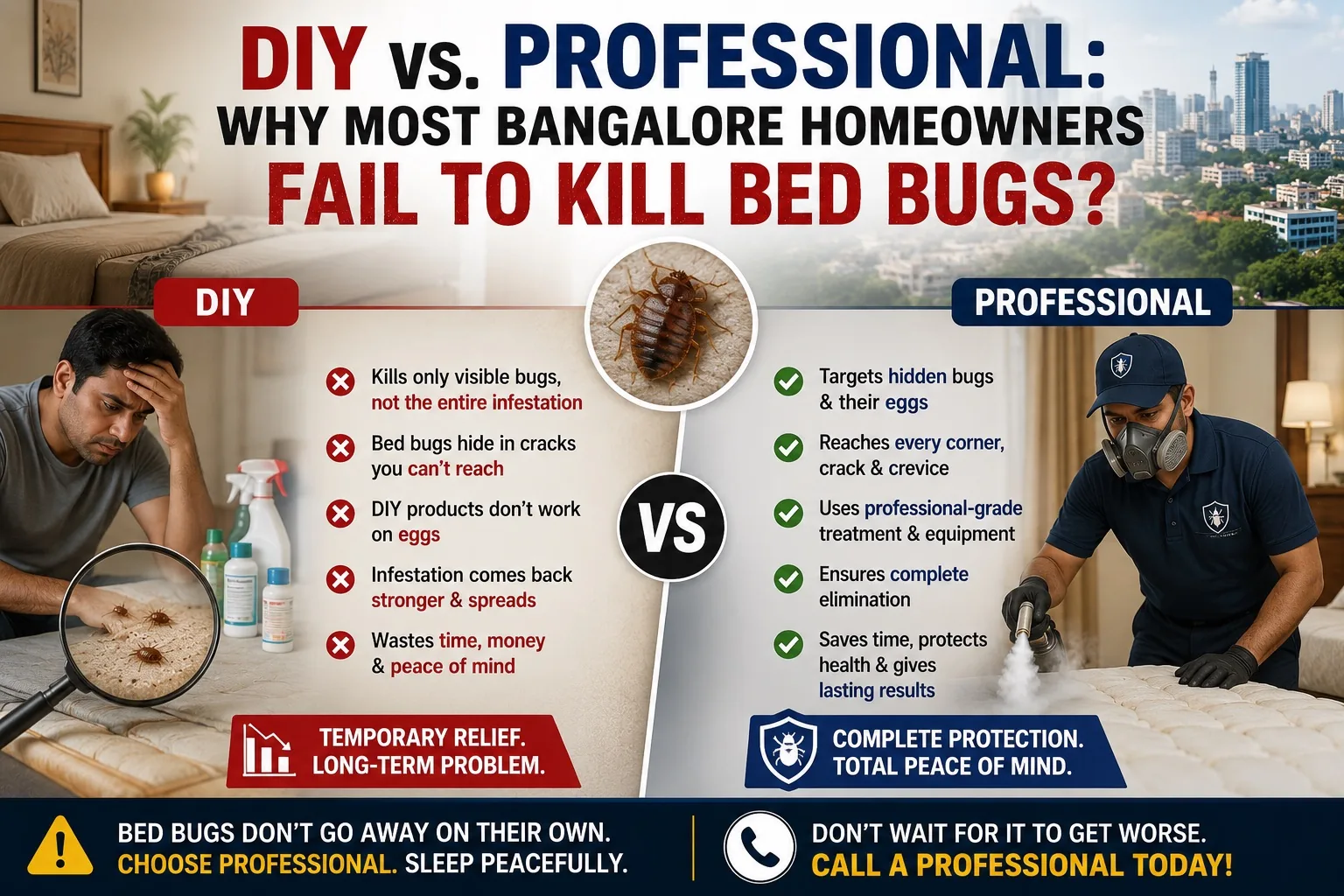 DIY vs professional bed bug treatment Bangalore
