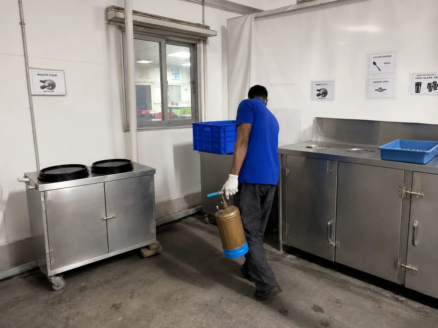 Professional pest control inspection inside a retail store in Bangalore